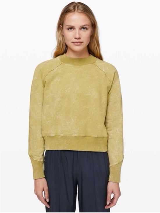 lululemon athletica Tops - Lululemon Perfectly‎ Oversized Cropped Crew in yellow dye faded color